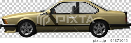 Cutout image of German classic car BMW 635 Coupe. background transparent illustration 94871043