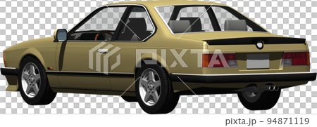 Cutout image of German classic car BMW 635 Coupe. background transparent illustration 94871119