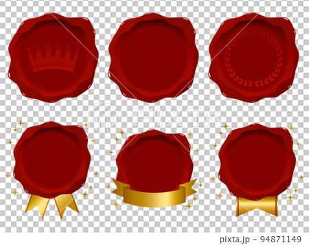 Set of 6 sealing wax emblems red 94871149
