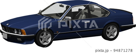 ドイツのクラシックカーBMW635クーペの切抜き画像。背景透明イラスト 94871278