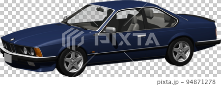 ドイツのクラシックカーBMW635クーペの切抜き画像。背景透明イラスト 94871278