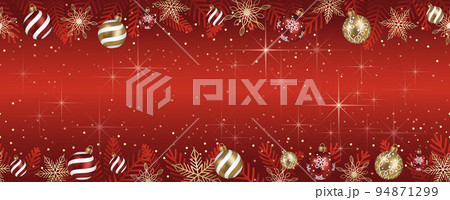 クリスマスボールのテキストスペース付きシームレスな背景 94871299