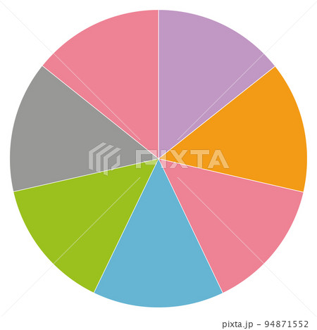 7分割をしたカラフルな円のイラスト素材 [94871552] - PIXTA