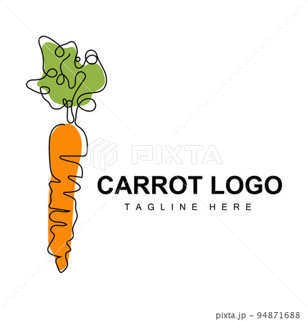 Carrot Logo Design Line Vector Style Vegetarian Fruit Vegetable Icon Cooking Ingredients 94871688