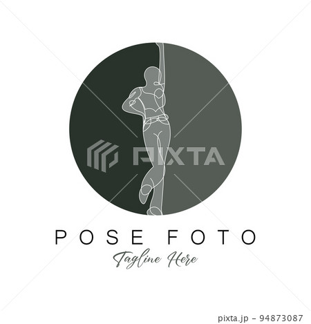 Woman Selfie Pose Logo Design, Photo Style Vector Illustration Woman Selfie Pose Logo Design, Photo Style Vector Illustration 94873087