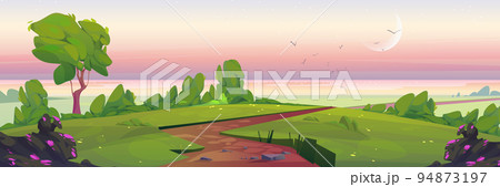 Sunrise nature landscape, summer early morning Sunrise nature landscape, summer early morning 94873197