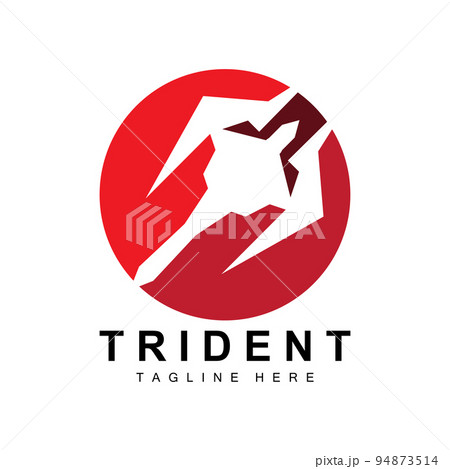 Trident Logo Template Vector Icon Design, god war weapon, spear power of the ocean 94873514