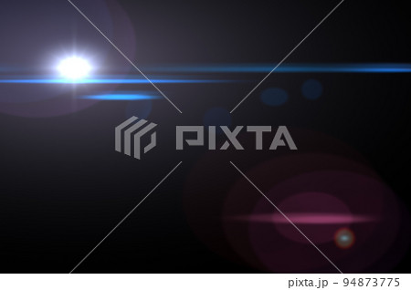 sun flare on black. abstract lens flare red light over black background. Lens Flare, Space Light, Abstract Black Background 94873775