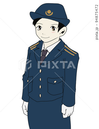 起立する女性自衛官1人のイラスト（1） 94875472