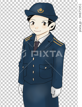 起立する女性自衛官1人のイラスト（2） 94875951