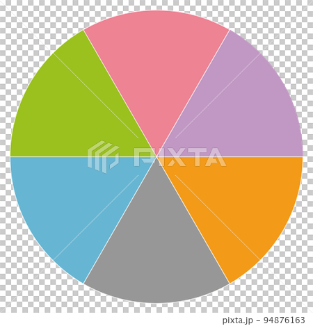 有 6 個分區的彩色圓圈 有 6 個分區的彩色圓圈 94876163