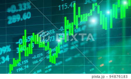 Background of Stock heatmap on the monitor in predominantly red 94876183