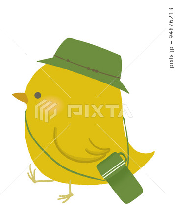 散歩するヒヨコのイラスト 線なし 散歩するヒヨコのイラスト 線なし 94876213