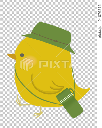 散歩するヒヨコのイラスト 線なし 散歩するヒヨコのイラスト 線なし 94876213