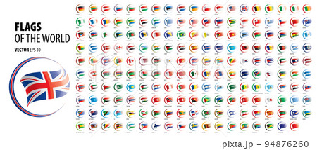 National flags of the countries. Vector illustration on white background National flags of the countries. Vector illustration on white background 94876260