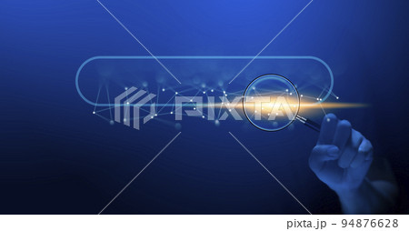 Search technology, search engine optimization,person using laptop to search information, using search bar function on your website. SEO. 94876628