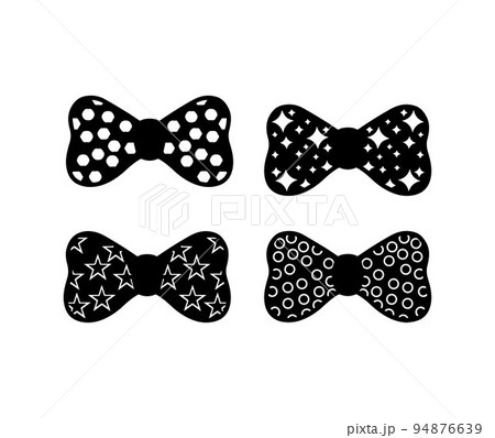 Collection of Black and White Bowties Illustrations  94876639