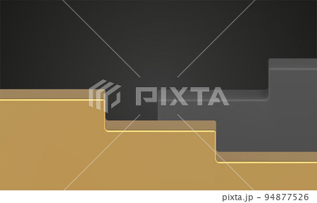 Staircase foundation platform black golden steps best place contest studio 3d design vector 94877526