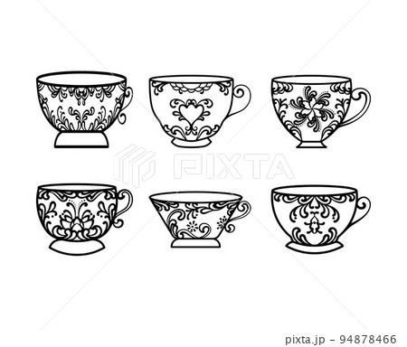 Collection of Cup with Floral Design Element  94878466