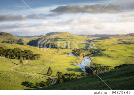 Southern Brazil countryside and river landscape at peaceful sunset 94879349