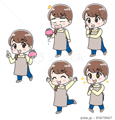 家計簿の節約で一喜一憂する主婦のイラスト 94879667