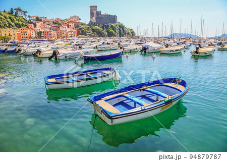 Lerici bay and marina with sailboats, Cinque Terre, Liguria, Italy with boats Lerici bay and marina with sailboats, Cinque Terre, Liguria, Italy with boats 94879787