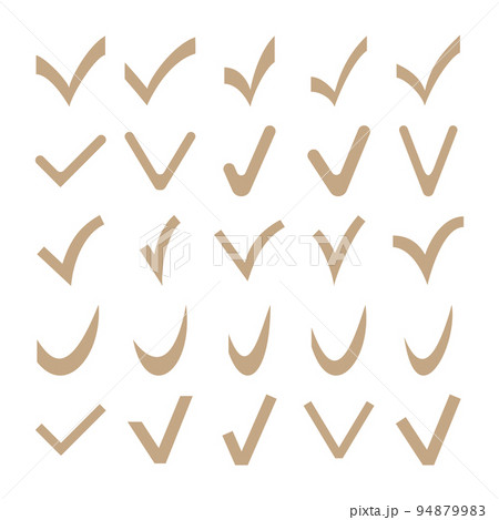 Big Set of Few Vector Check Marks. Collection of Golden Graphics 94879983
