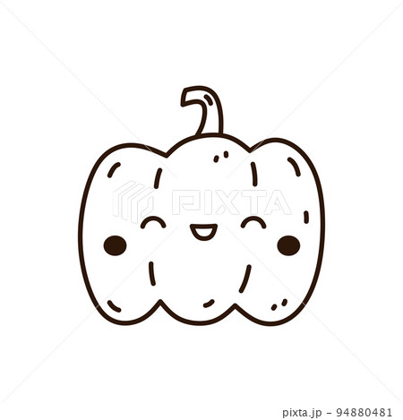 Cute and funny pumpkin isolated on white 94880481