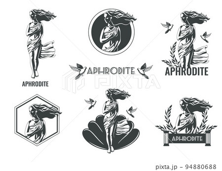 Aphrodite Greek Goddess Emblems Set 94880688
