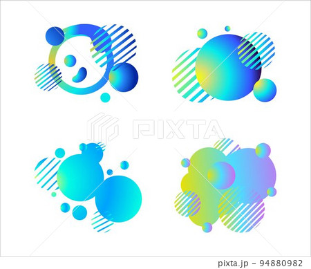 Set of Circle Liquid Gradation on Background Set of Circle Liquid Gradation on Background 94880982
