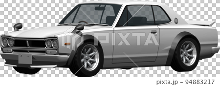 大人気のハコスカ、日産スカイラインGT－Rの切抜き画像。背景透明イラスト 94883217