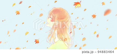 幸せそうな女性　秋　紅葉 94883464