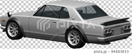 Cut-out image of the popular Hakosuka, Nissan Skyline GT-R. background transparent illustration 94883653