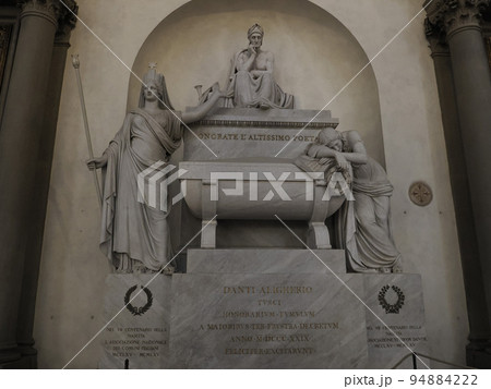 poet dante alighieri tomb in santa croce church Stock Photo