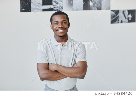 Smiling Black Artist in Gallery Smiling Black Artist in Gallery 94884426