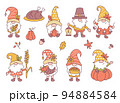 Cute autumn gnomes set. Thanksgiving characters. 94884584