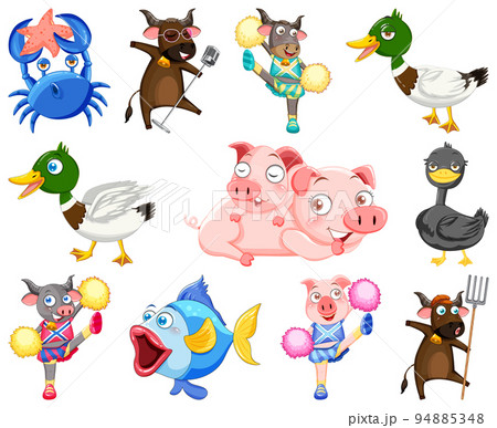 Cute animals with happy smile 94885348