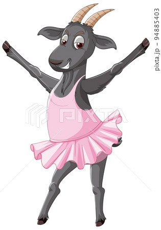 Black goat in a dress a ballerina 94885403