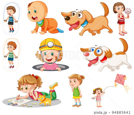 Boys and girls in different actions 94885641