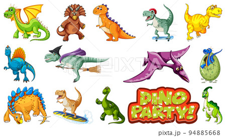 Dinosaurs and dragon on white background Dinosaurs and dragon on white background 94885668