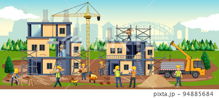 Building construction site background 94885684