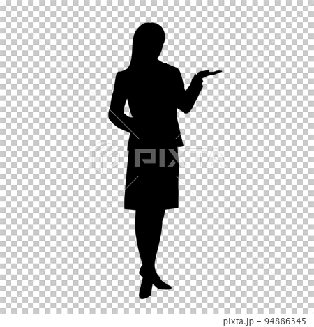 紹介するビジネスウーマンのシルエット 94886345