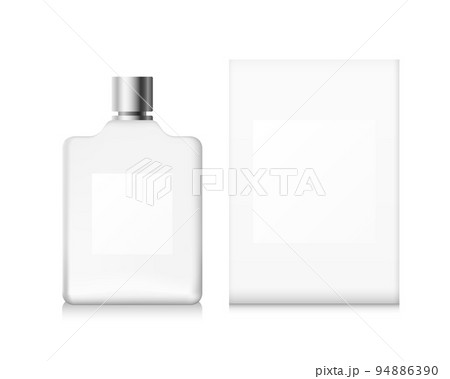 Empty perfume bottle and packaging mockup Empty perfume bottle and packaging mockup 94886390