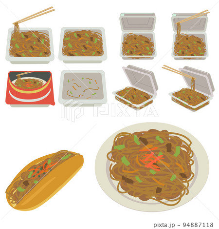 焼きそばセット　ベクターイラスト 94887118