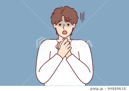 Stunned man shocked by unexpected news 94889618