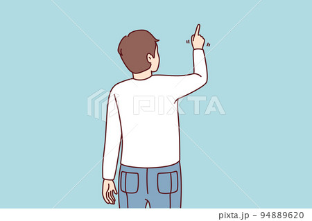 Man pointing at blank space with finger Man pointing at blank space with finger 94889620