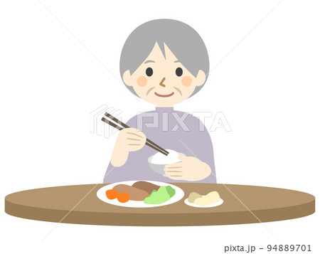 食事する高齢者 94889701