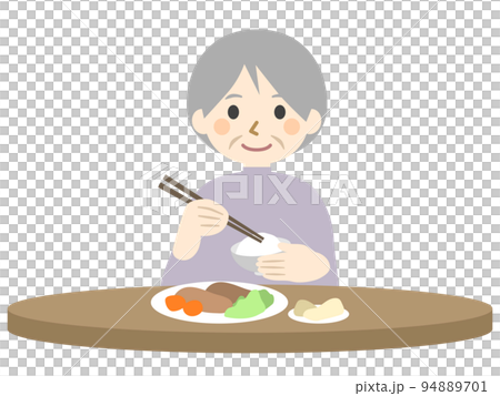 食事する高齢者 94889701
