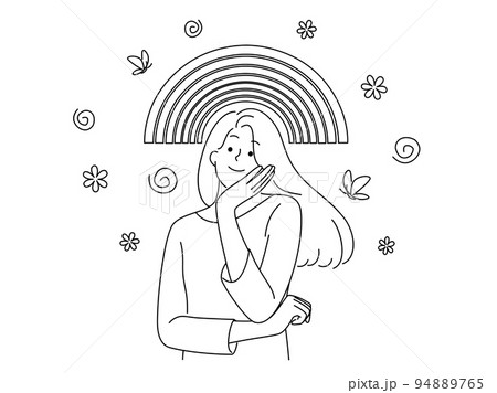 Happy woman dream about bright future 94889765
