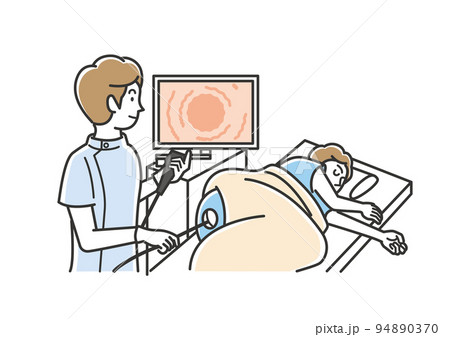 お尻から挿入する内視鏡の大腸検査 94890370